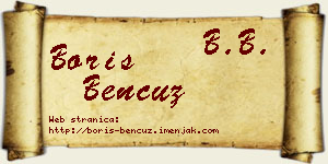 Boris Bencuz vizit kartica
